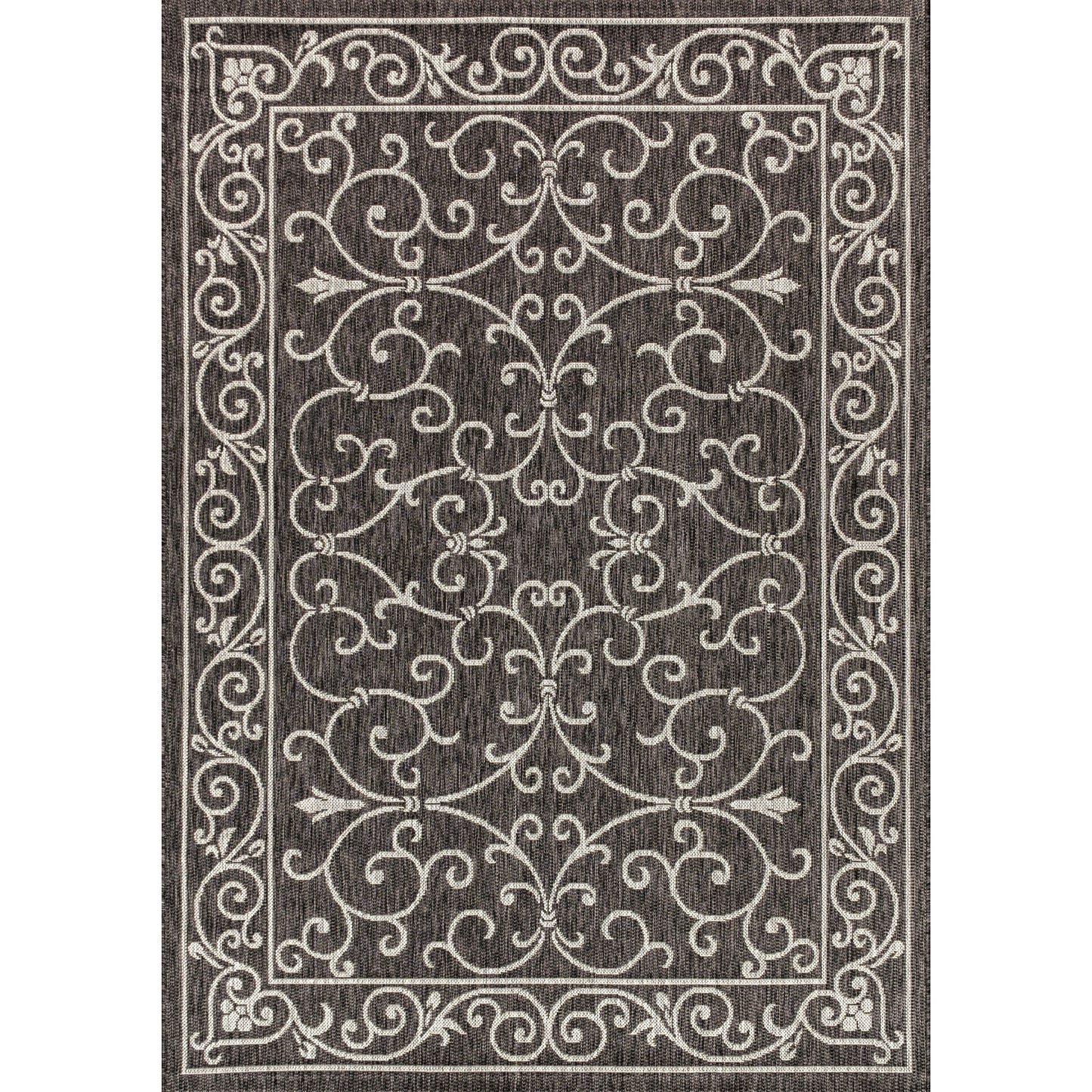 Tapis d'intérieur/extérieur à tissage texturé en filigrane JONATHAN Y