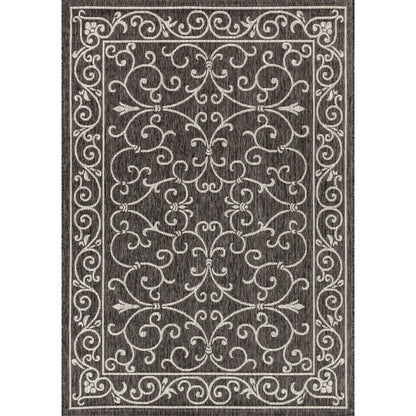 Tapis d'intérieur/extérieur à tissage texturé en filigrane JONATHAN Y