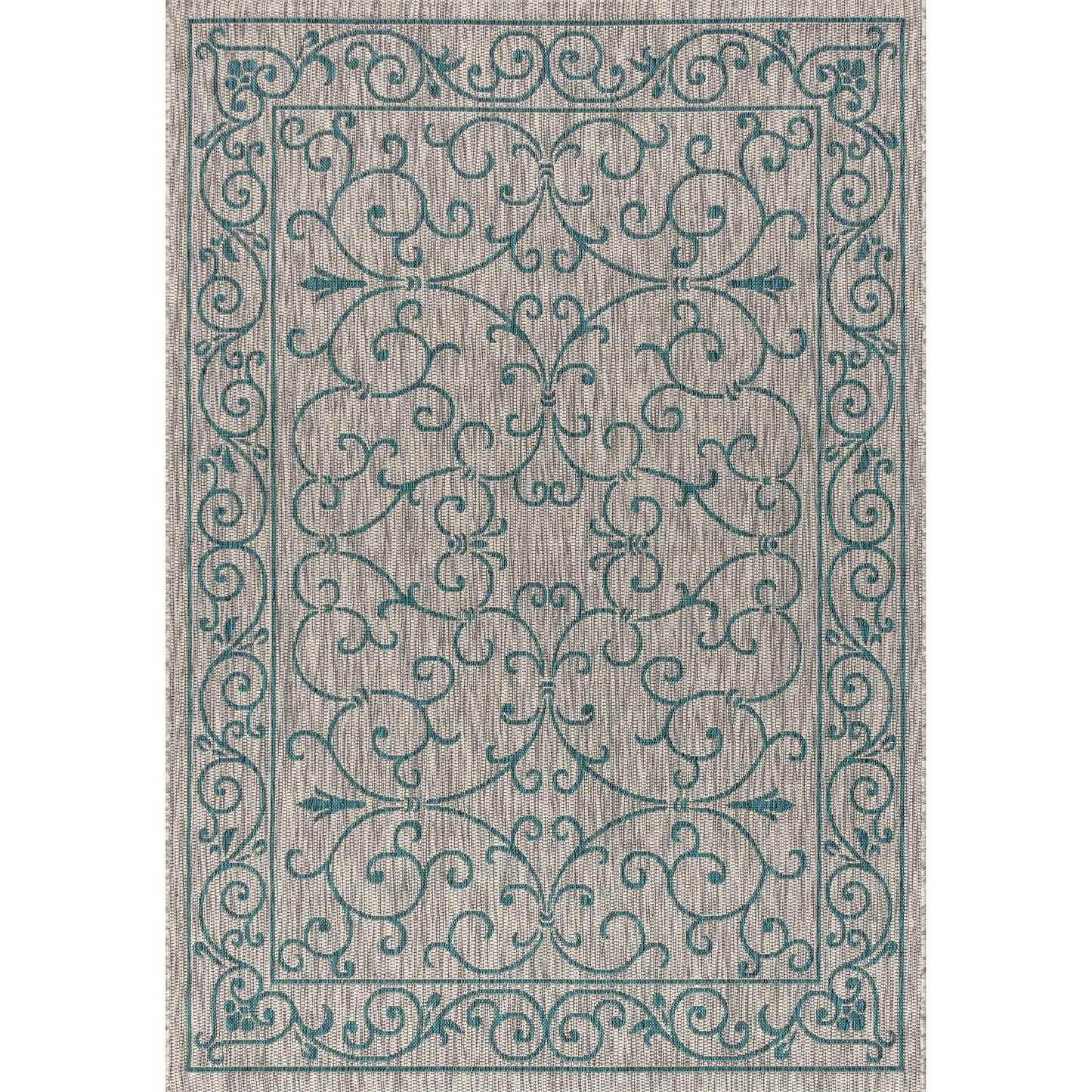 Tapis d'intérieur/extérieur à tissage texturé en filigrane JONATHAN Y