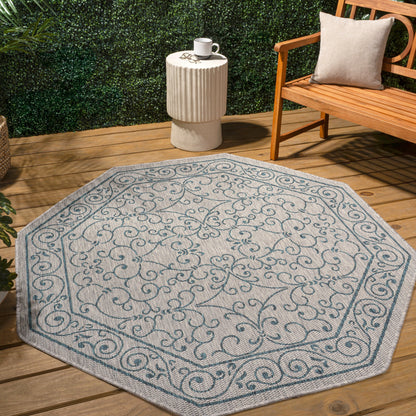 Tapis d'intérieur/extérieur à tissage texturé en filigrane JONATHAN Y