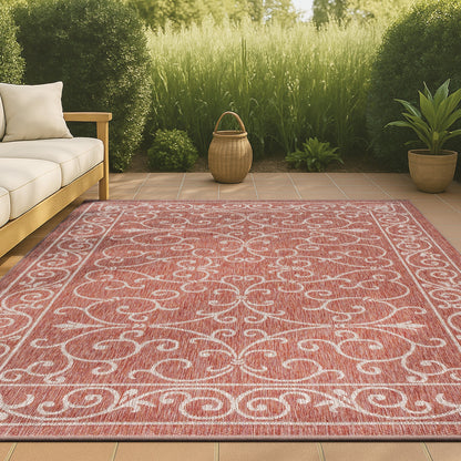 Tapis d'intérieur/extérieur à tissage texturé en filigrane JONATHAN Y