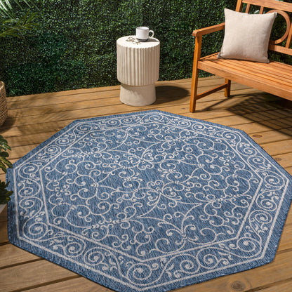 Tapis d'intérieur/extérieur à tissage texturé en filigrane JONATHAN Y