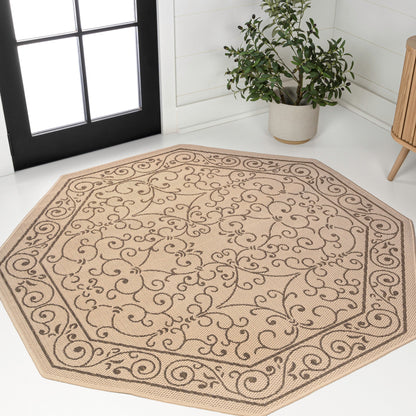 Tapis d'intérieur/extérieur à tissage texturé en filigrane JONATHAN Y