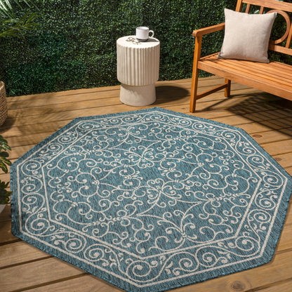 Tapis d'intérieur/extérieur à tissage texturé en filigrane JONATHAN Y