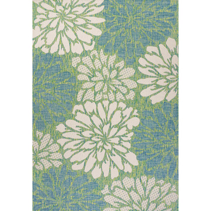 Tapis d'intérieur/extérieur à tissage texturé floral JONATHAN Y