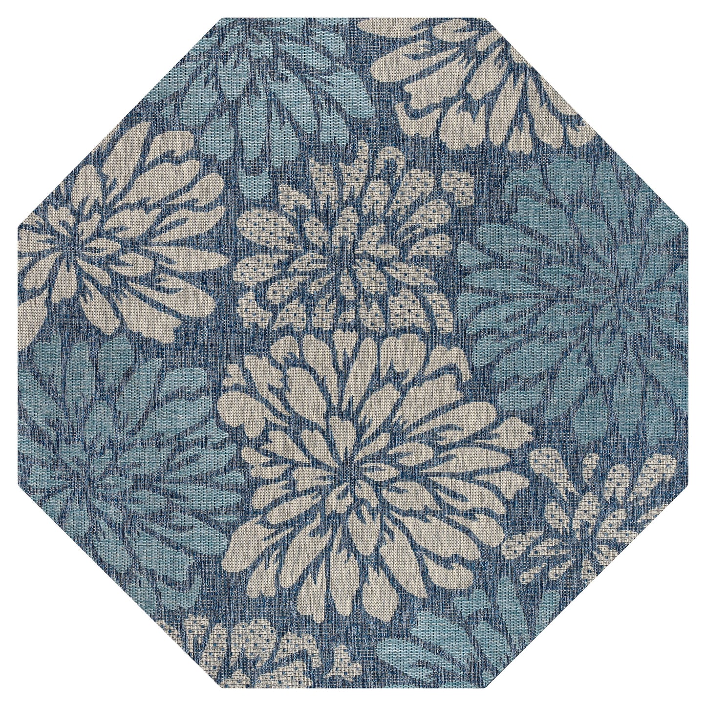 Tapis d'intérieur/extérieur à tissage texturé floral JONATHAN Y