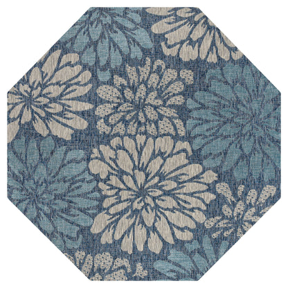 Tapis d'intérieur/extérieur à tissage texturé floral JONATHAN Y