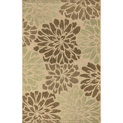 Tapis d'intérieur/extérieur à tissage texturé floral JONATHAN Y