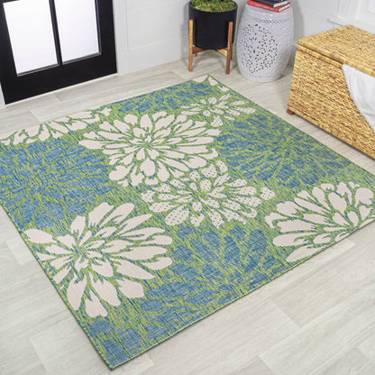 Tapis d'intérieur/extérieur à tissage texturé floral JONATHAN Y