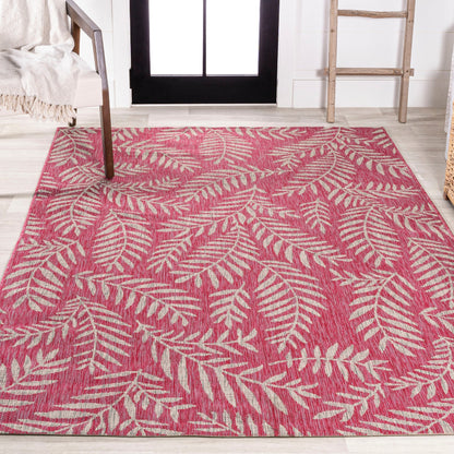 JONATHAN Y Tapis intérieur/extérieur à fronde de palmier Galon