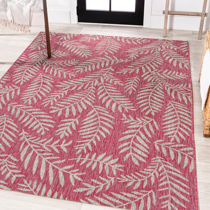 JONATHAN Y Tapis intérieur/extérieur à fronde de palmier Galon