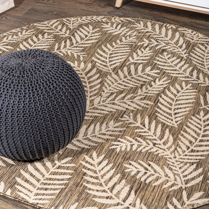JONATHAN Y Tapis intérieur/extérieur à fronde de palmier Galon