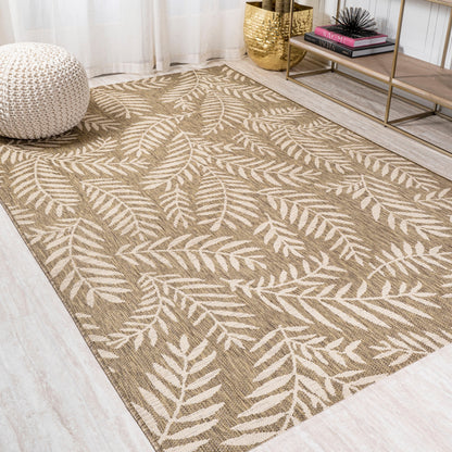 JONATHAN Y Tapis intérieur/extérieur à fronde de palmier Galon