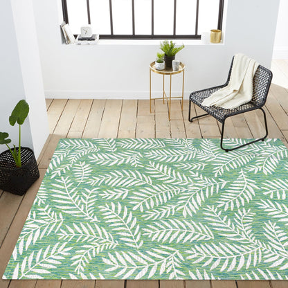 JONATHAN Y Tapis intérieur/extérieur à fronde de palmier Galon