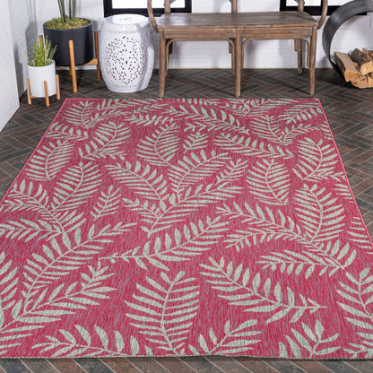 JONATHAN Y Tapis intérieur/extérieur à fronde de palmier Galon