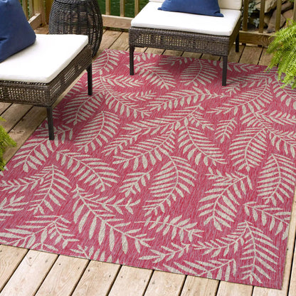 JONATHAN Y Tapis intérieur/extérieur à fronde de palmier Galon