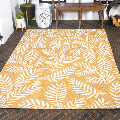 JONATHAN Y Tapis intérieur/extérieur à fronde de palmier Galon