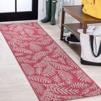 JONATHAN Y Tapis intérieur/extérieur à fronde de palmier Galon