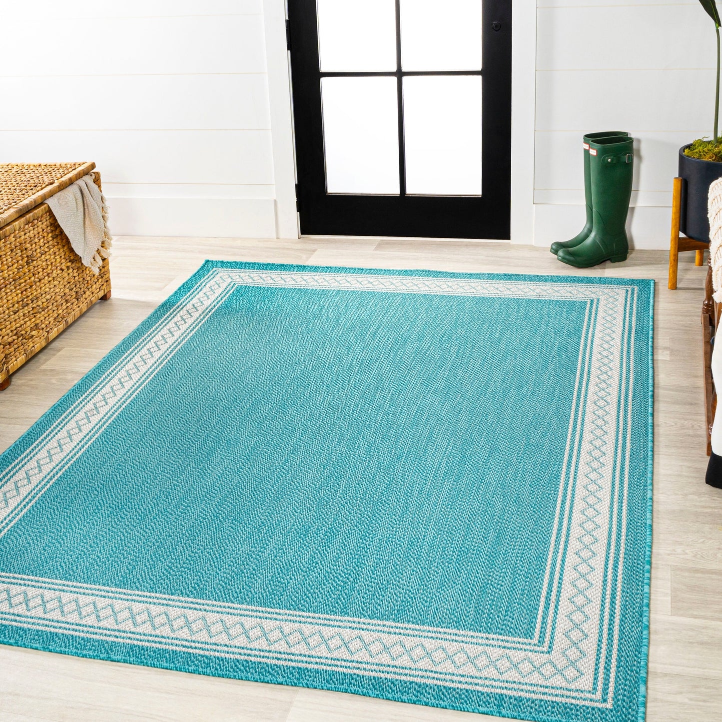 Tapis d'intérieur/extérieur classique à bordure en losanges JONATHAN Y Havana