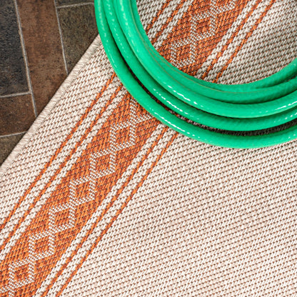 Tapis d'intérieur/extérieur classique à bordure en losanges JONATHAN Y Havana