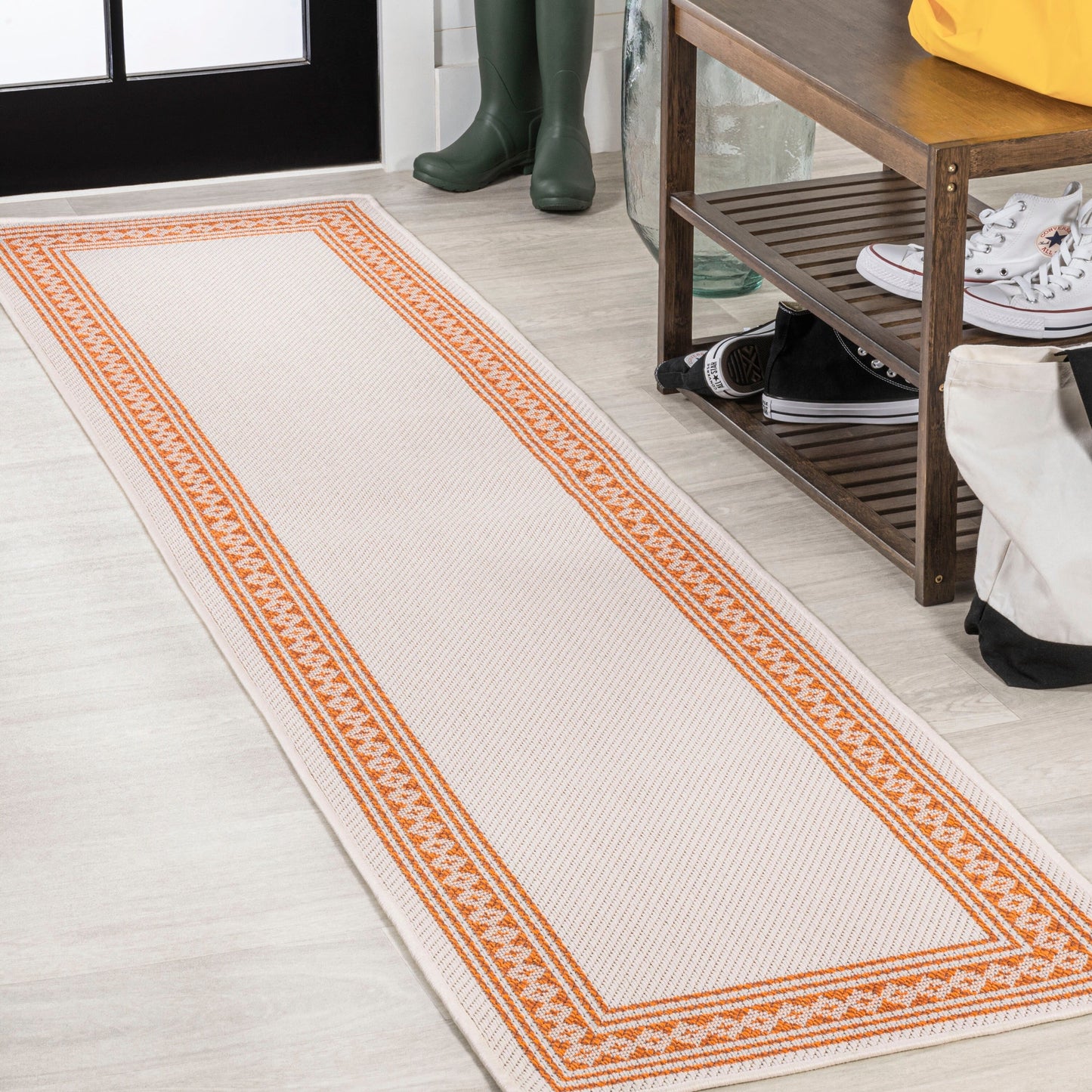 Tapis d'intérieur/extérieur classique à bordure en losanges JONATHAN Y Havana