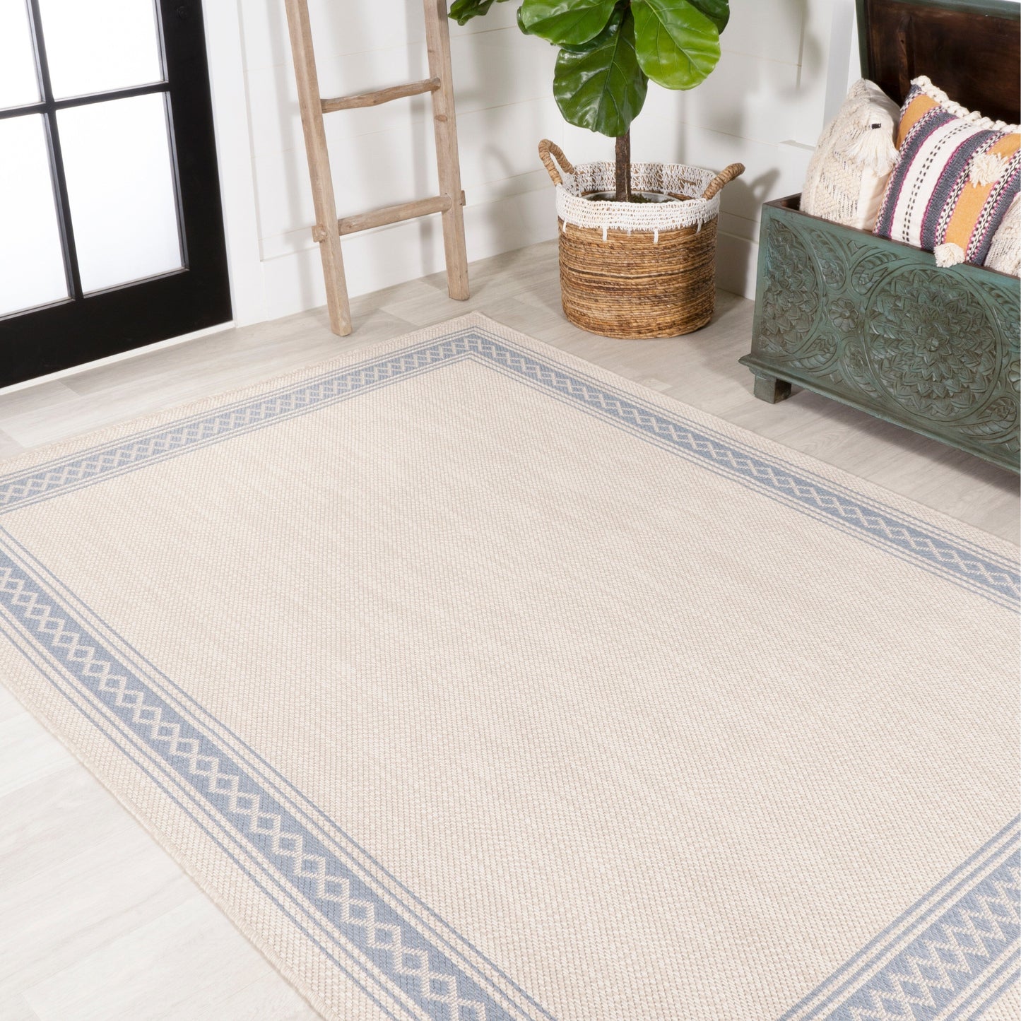 Tapis d'intérieur/extérieur classique à bordure en losanges JONATHAN Y Havana
