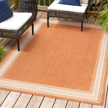 Tapis d'intérieur/extérieur classique à bordure en losanges JONATHAN Y Havana