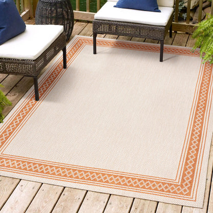 Tapis d'intérieur/extérieur classique à bordure en losanges JONATHAN Y Havana