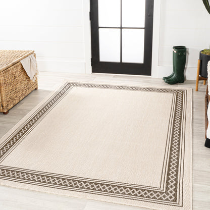 Tapis d'intérieur/extérieur classique à bordure en losanges JONATHAN Y Havana