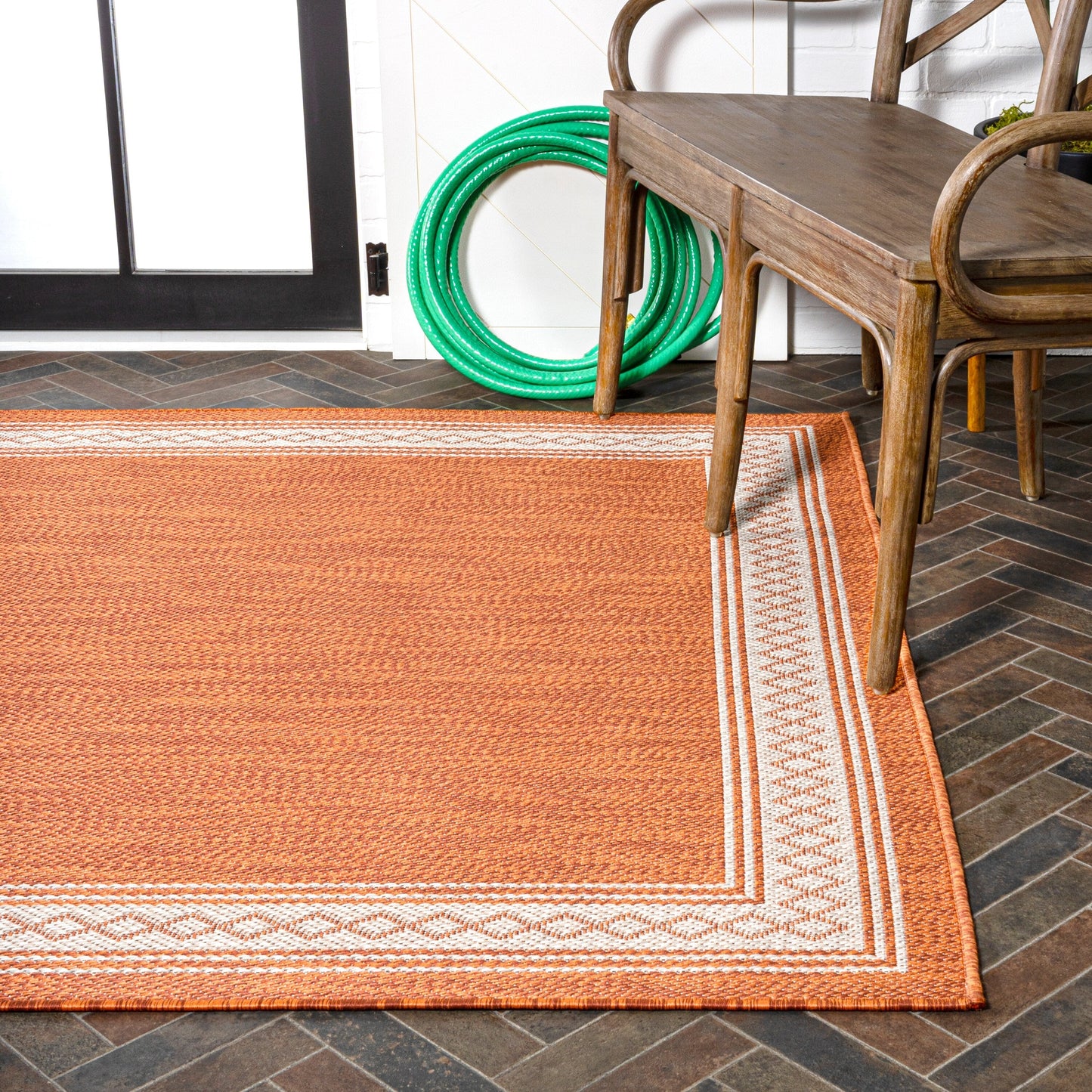 Tapis d'intérieur/extérieur classique à bordure en losanges JONATHAN Y Havana