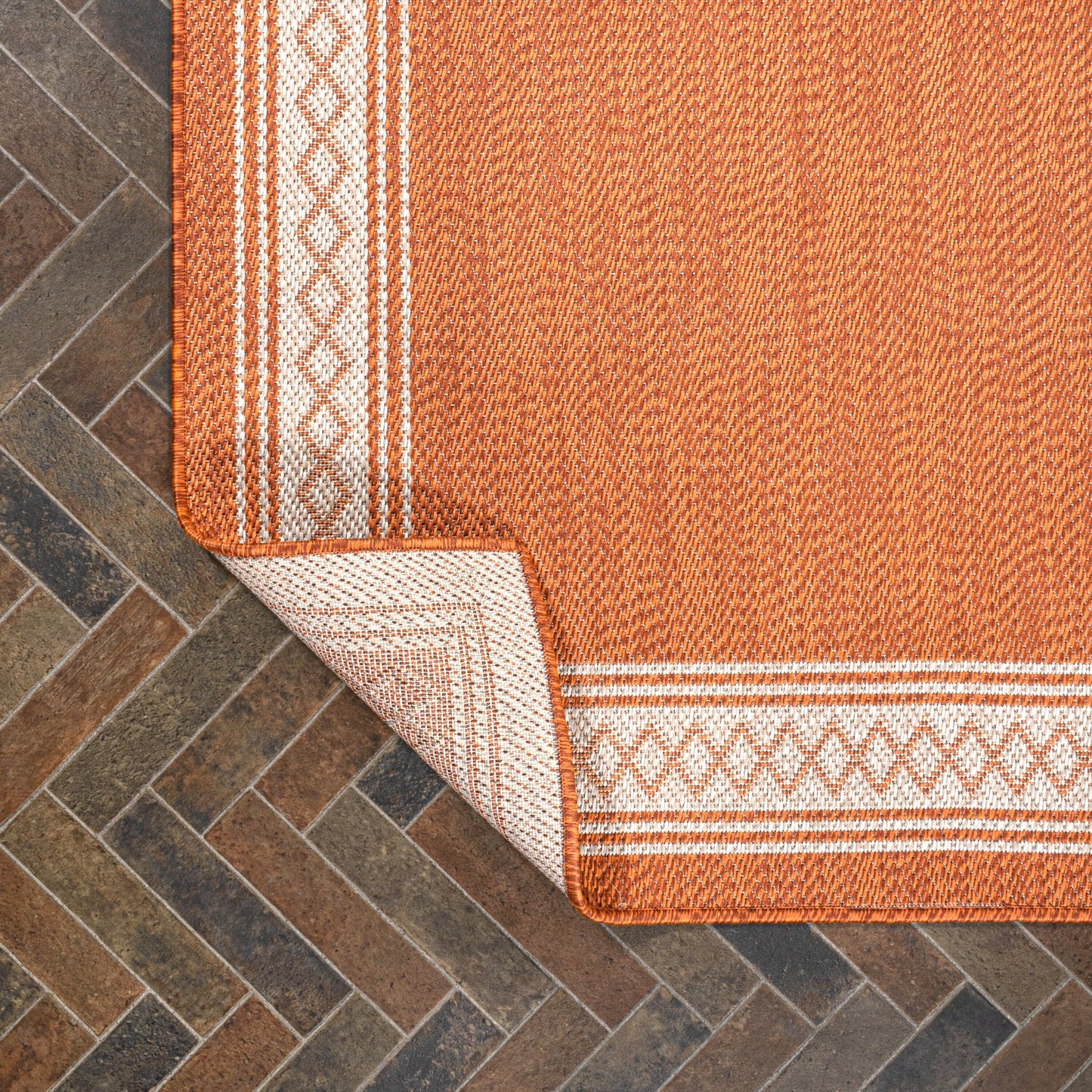 Tapis d'intérieur/extérieur classique à bordure en losanges JONATHAN Y Havana