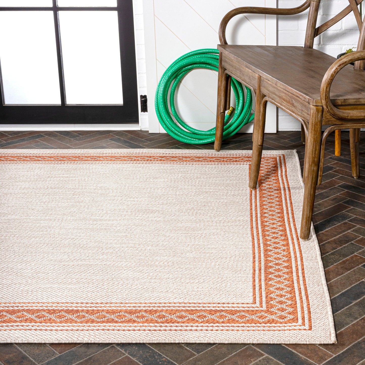Tapis d'intérieur/extérieur classique à bordure en losanges JONATHAN Y Havana