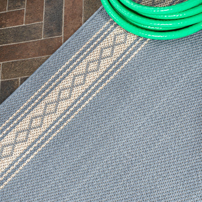 Tapis d'intérieur/extérieur classique à bordure en losanges JONATHAN Y Havana