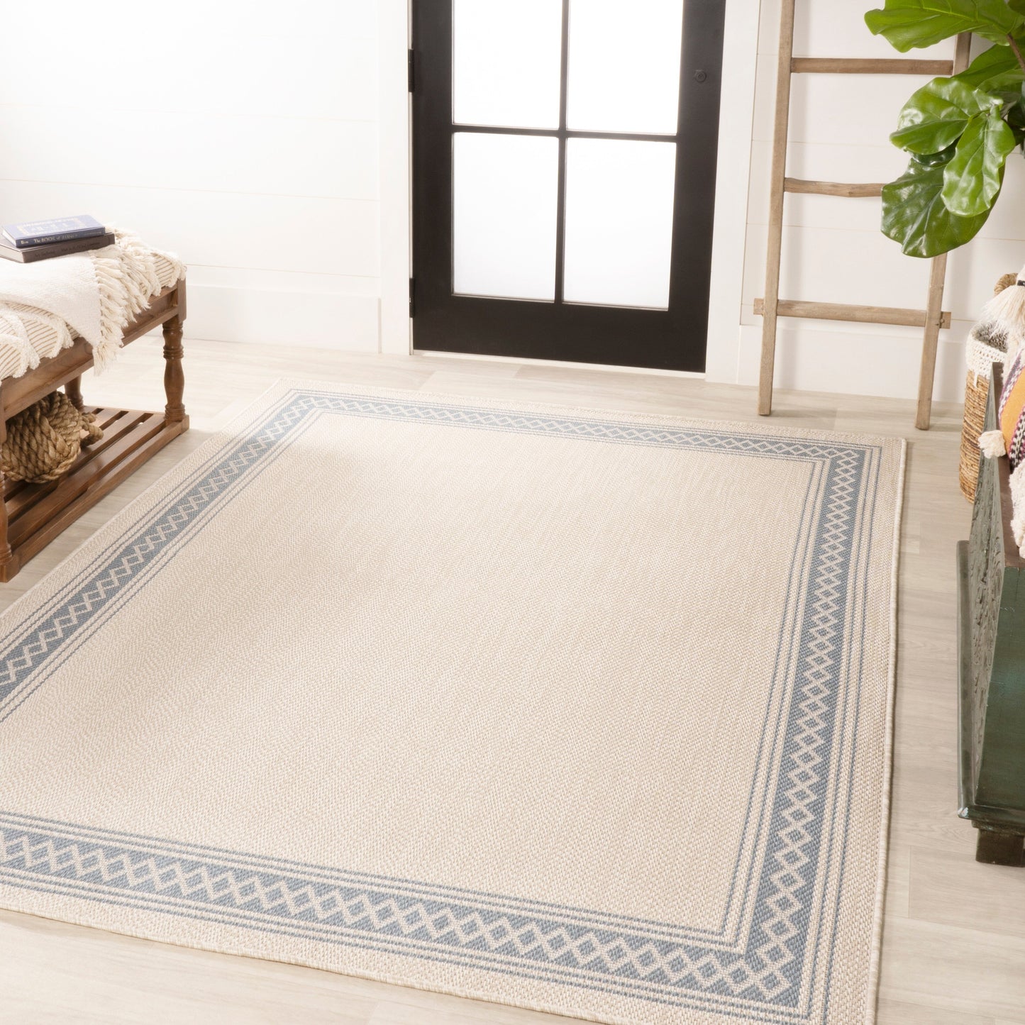 Tapis d'intérieur/extérieur classique à bordure en losanges JONATHAN Y Havana