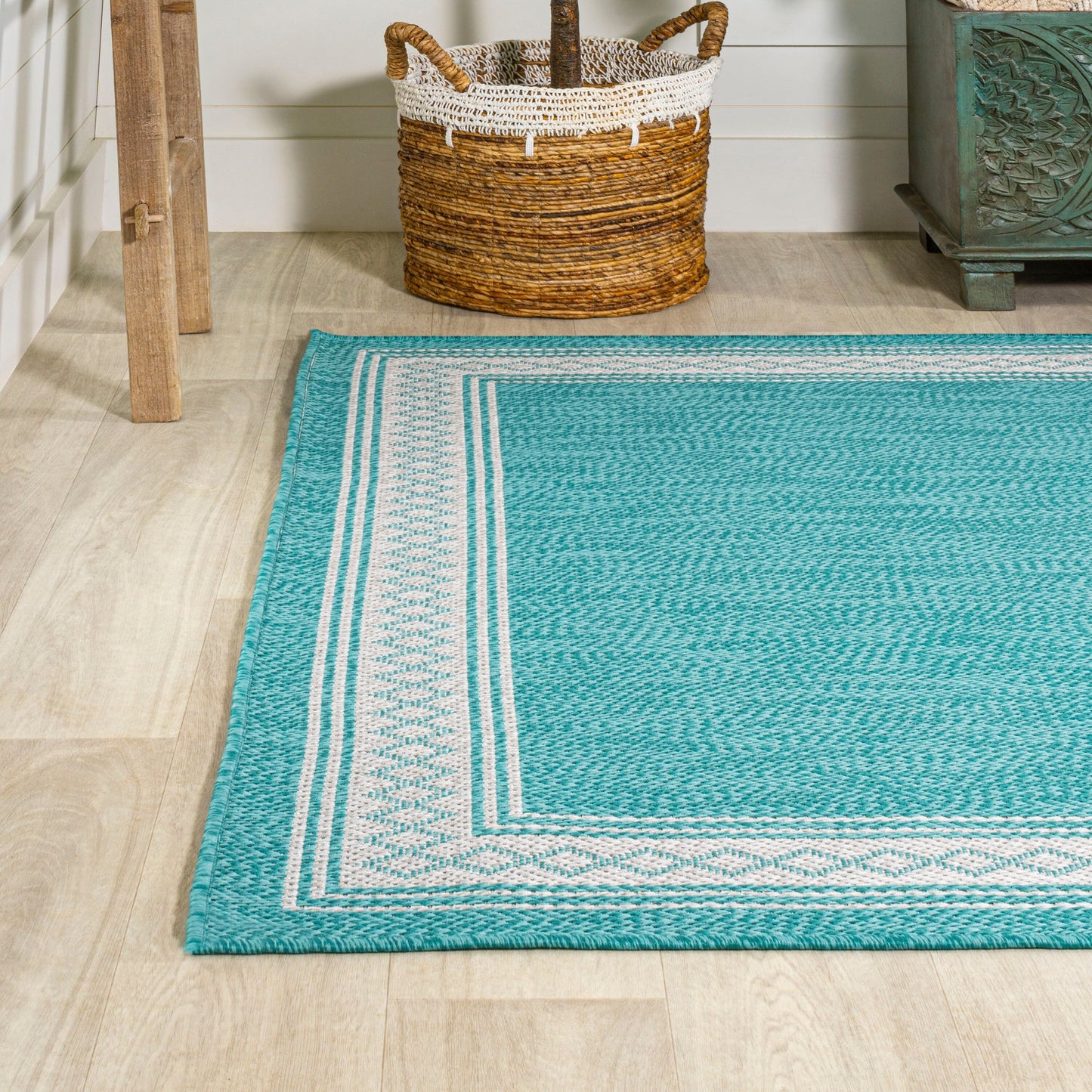 Tapis d'intérieur/extérieur classique à bordure en losanges JONATHAN Y Havana