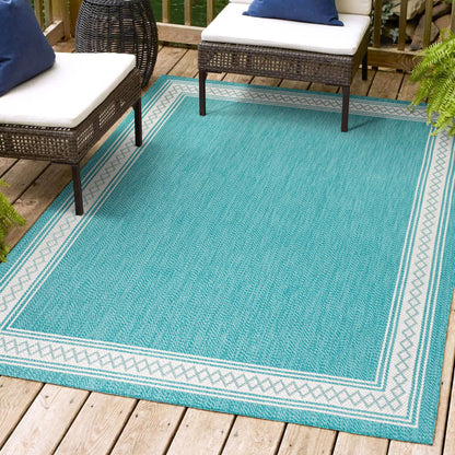 Tapis d'intérieur/extérieur classique à bordure en losanges JONATHAN Y Havana