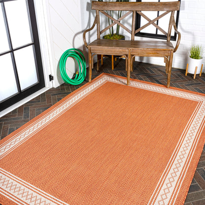 Tapis d'intérieur/extérieur classique à bordure en losanges JONATHAN Y Havana