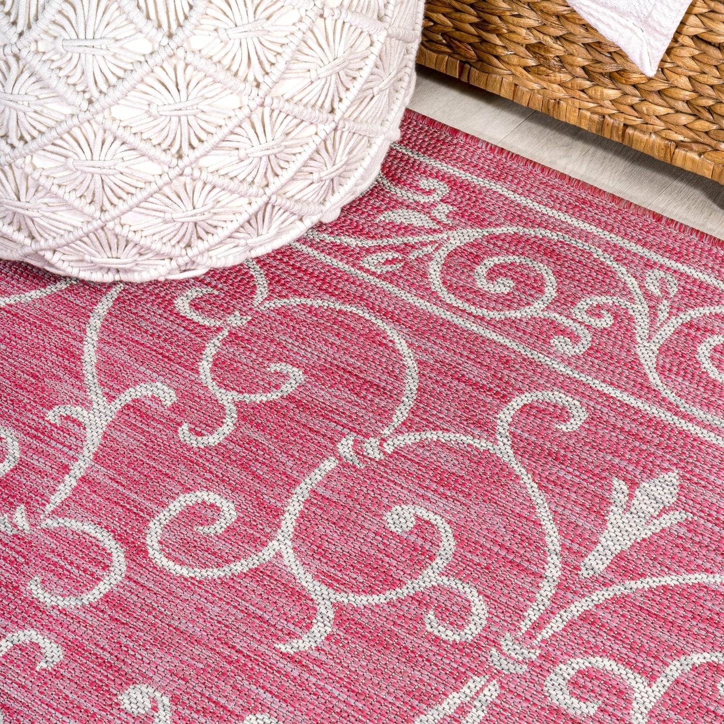 Tapis d'intérieur/extérieur à tissage texturé en filigrane JONATHAN Y