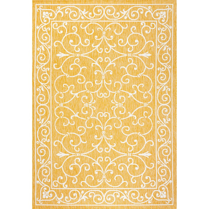 Tapis d'intérieur/extérieur à tissage texturé en filigrane JONATHAN Y