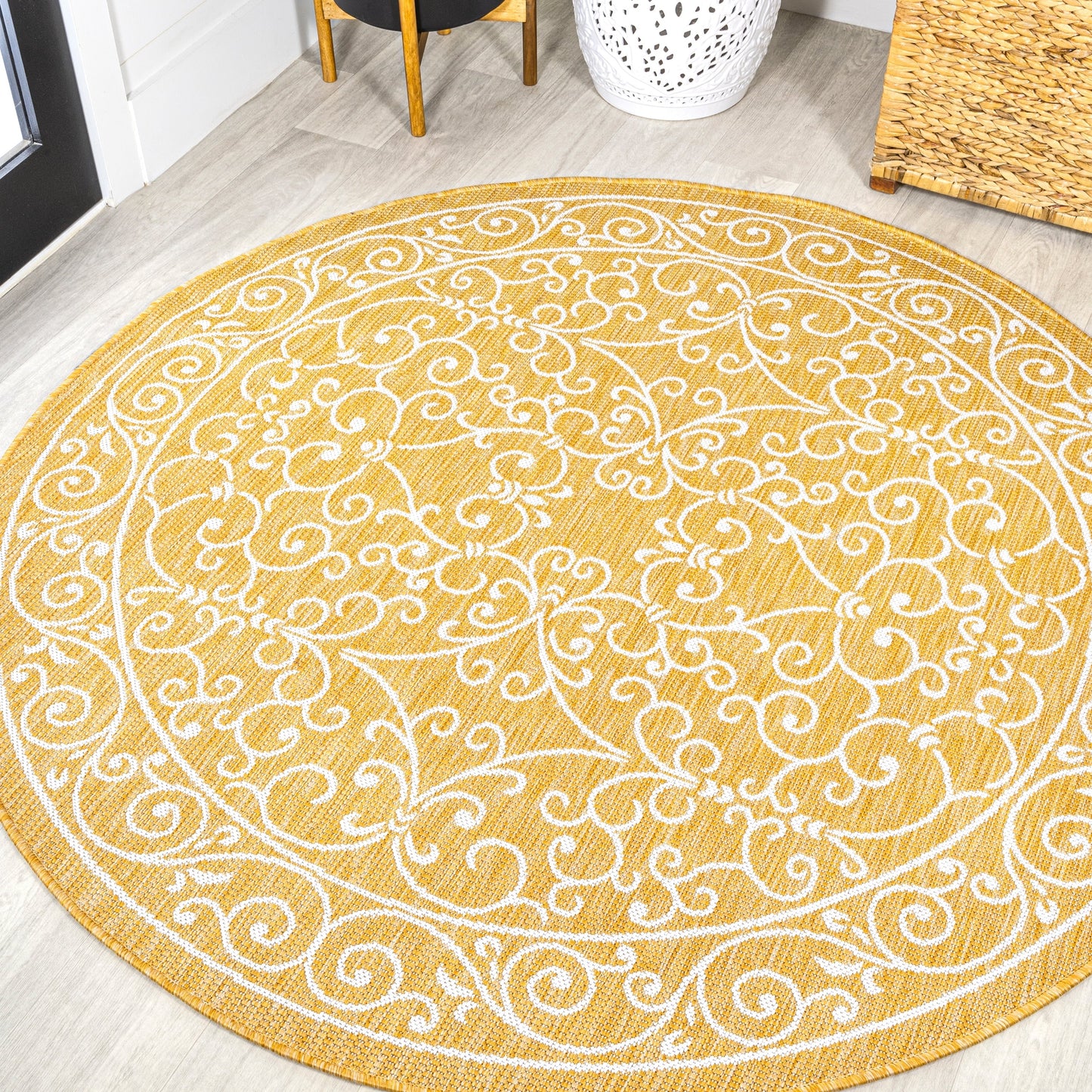 Tapis d'intérieur/extérieur à tissage texturé en filigrane JONATHAN Y