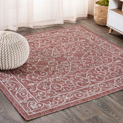 Tapis d'intérieur/extérieur à tissage texturé en filigrane JONATHAN Y