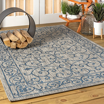 Tapis d'intérieur/extérieur à tissage texturé en filigrane JONATHAN Y