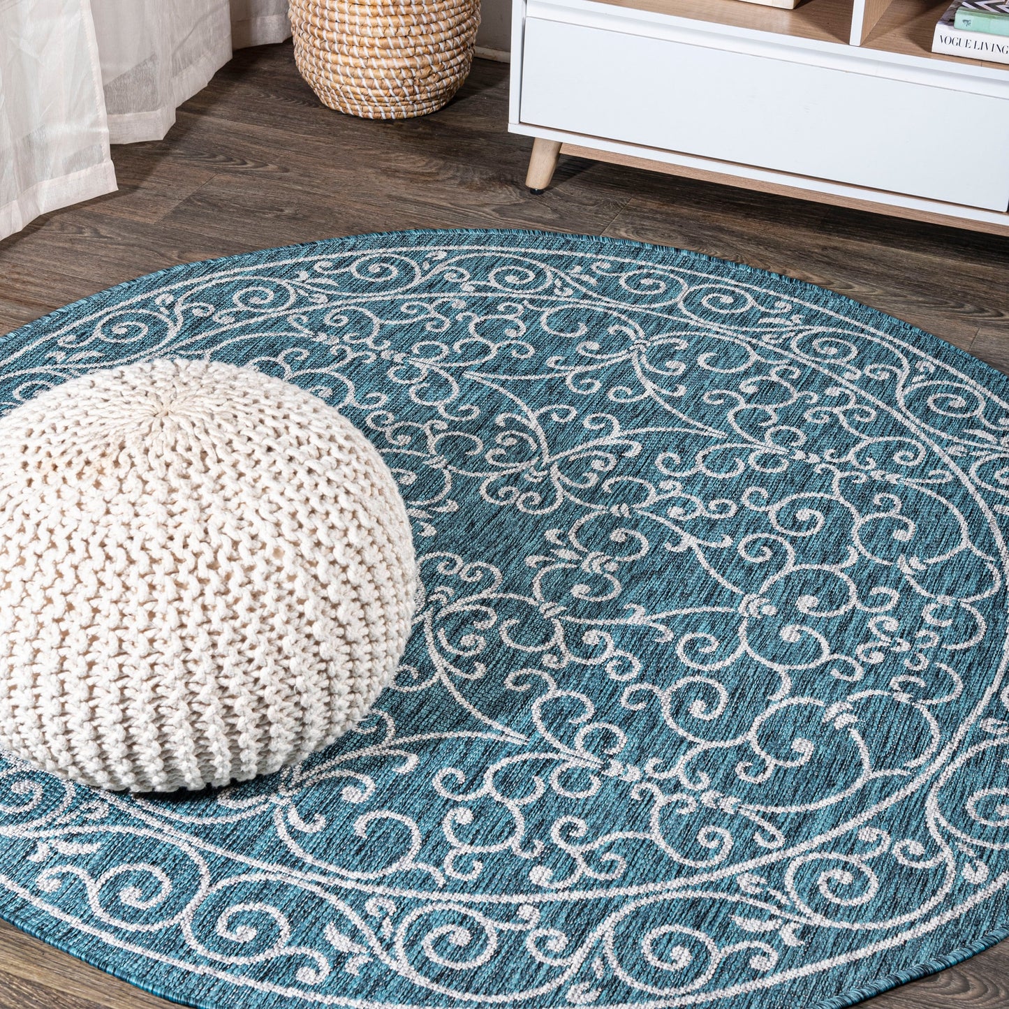 Tapis d'intérieur/extérieur à tissage texturé en filigrane JONATHAN Y