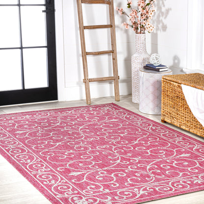 Tapis d'intérieur/extérieur à tissage texturé en filigrane JONATHAN Y