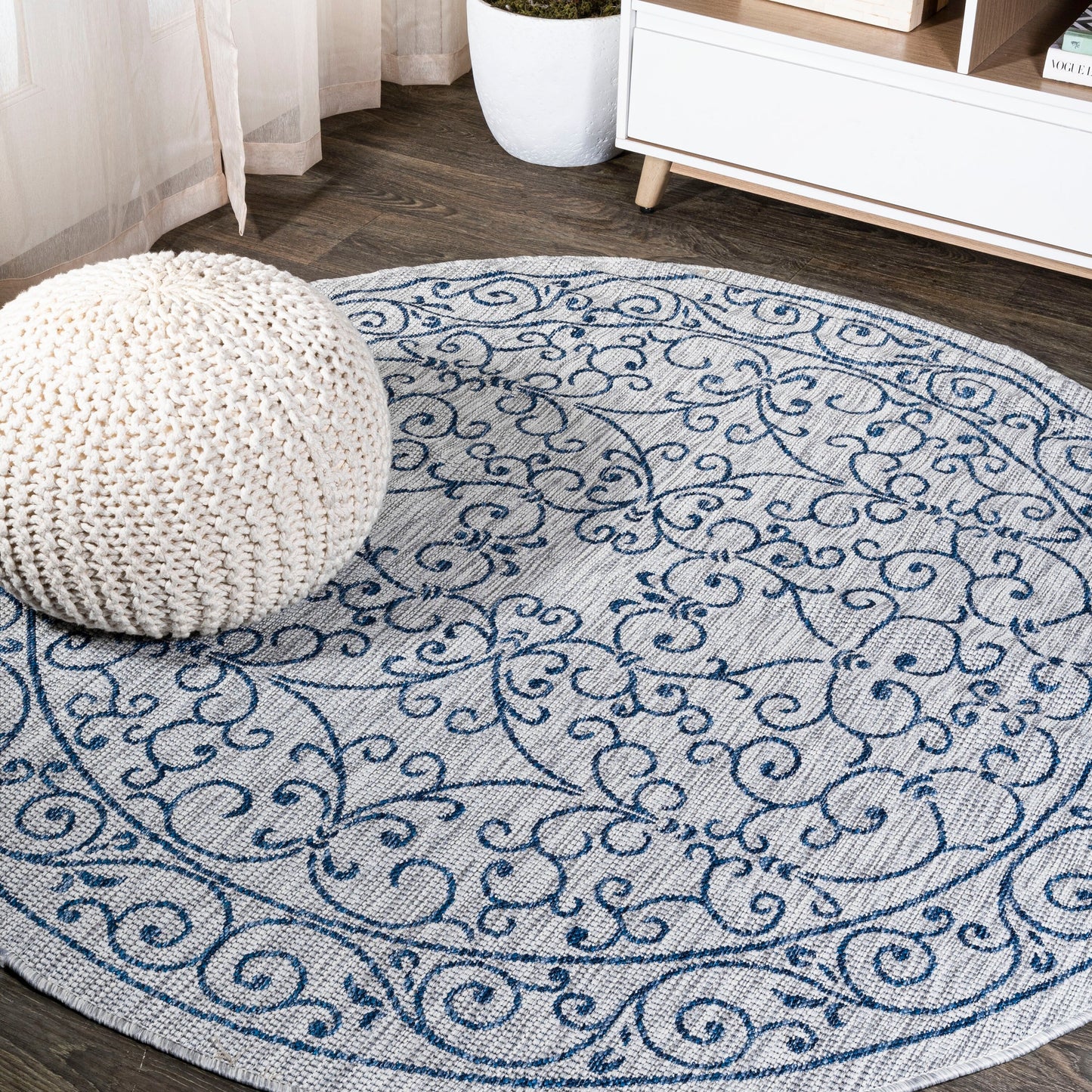 Tapis d'intérieur/extérieur à tissage texturé en filigrane JONATHAN Y