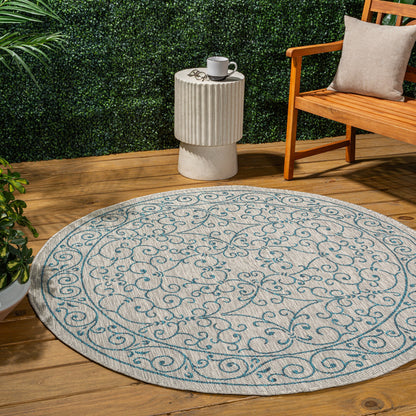 Tapis d'intérieur/extérieur à tissage texturé en filigrane JONATHAN Y