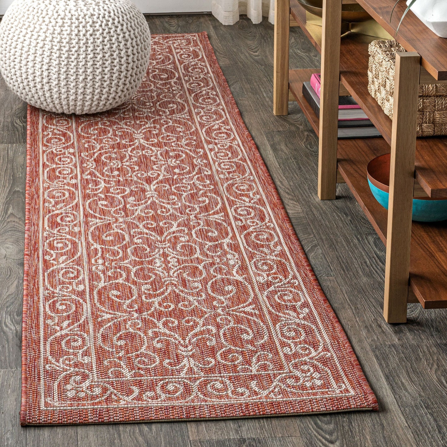 Tapis d'intérieur/extérieur à tissage texturé en filigrane JONATHAN Y