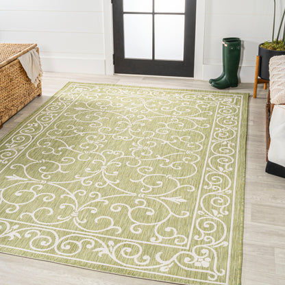 Tapis d'intérieur/extérieur à tissage texturé en filigrane JONATHAN Y