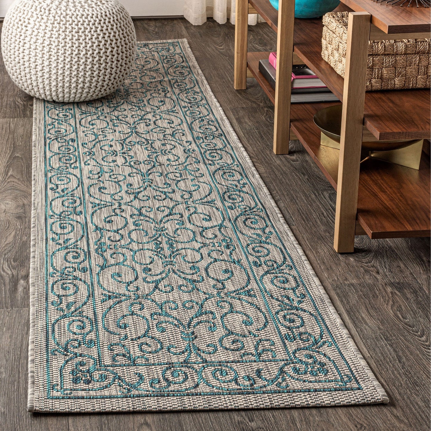 Tapis d'intérieur/extérieur à tissage texturé en filigrane JONATHAN Y