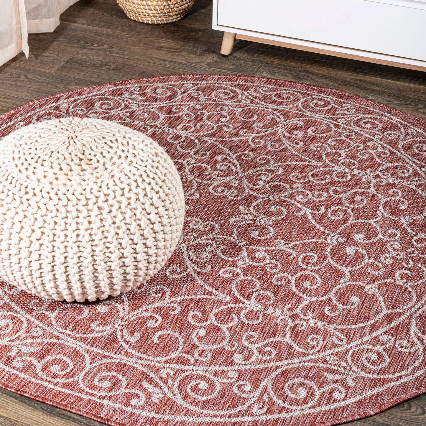 Tapis d'intérieur/extérieur à tissage texturé en filigrane JONATHAN Y